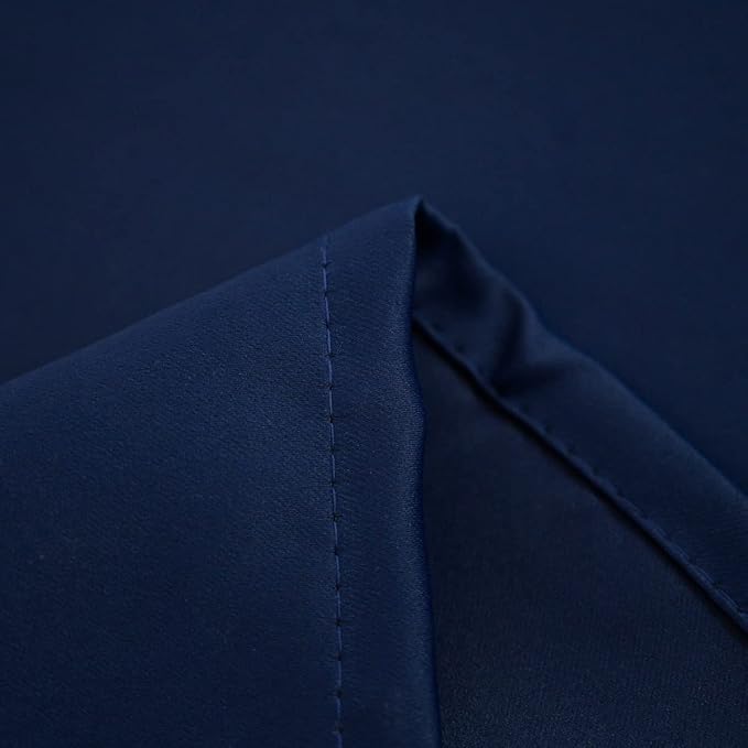 Pickluc Navy Blue Cafe Curtain (Half Window Curtain) 30 Inches Length, Rod Pocket Small Kitchen Curtain, Short Blackout Curtain for Small Window, 30" Wide and 30" Long, 2 Panels