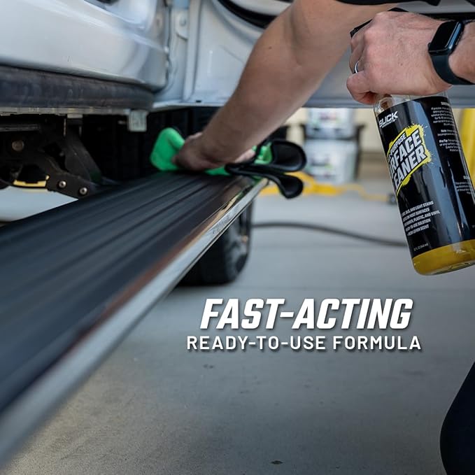 Slick Products All-Purpose Surface Cleaner – Interior & Exterior Vehicle Spray for Plastic, Vinyl, Rubber, Carpet & Upholstery – Ready-to-Use Formula with Fresh Lemon Scent – 16 oz.