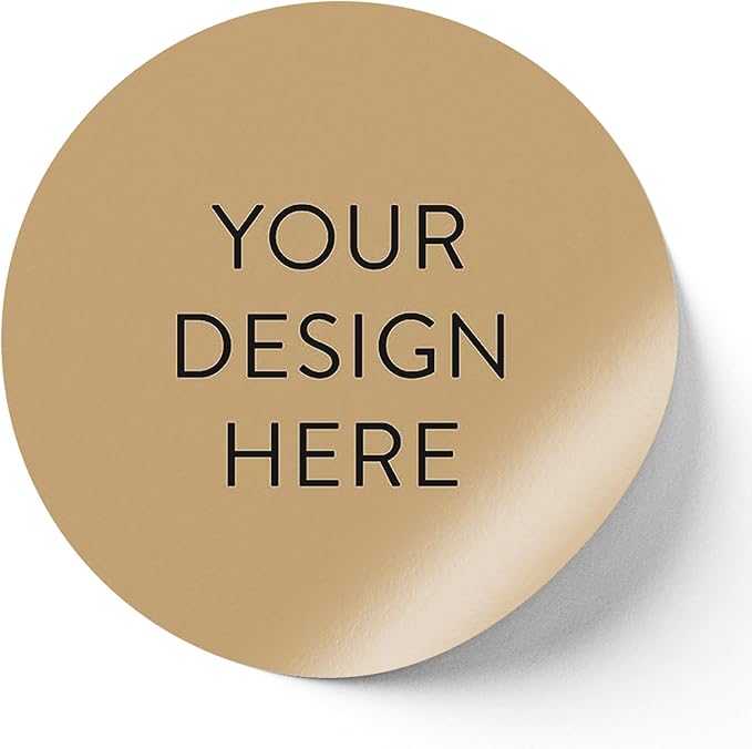100 Custom Vinyl Stickers - Upload Your own Image, Text, Design, Logo - Personalized Logo Labels for Handmade, Packaging, Bottle, Jars, Candle, Brand Stickers (Brown, 1.5x1.5)