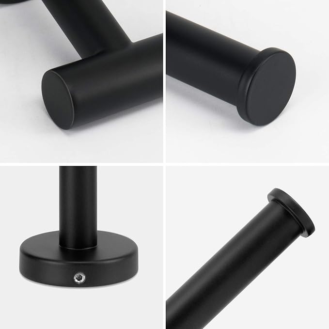 NearMoon Bathroom Toilet Paper Holder, Premium SUS304 Stainless Steel Rustproof Wall Mounted Toilet Roll Holder for Bathroom, Kitchen, Washroom (1 Pack, Matte Black)