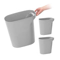 IRIS USA Small Trash Can Wastebasket with Handle, 6 Gallon / 24 Quart, 3-Pack, for Bathroom, Office, Bedroom, Under Sink, Kitchen, Garbage - Gray
