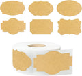 350 PCS Gift Tags Stickers Name Labels Stickers,2" x 1.2" Fancy Shape Stickers Self-Adhesive Handmade Bottle All-Purpose Jar Labels for Presents Cosmetic Decoration Jars Food Craft (Kraft)