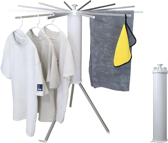 Clothes Drying Rack Tripod,Laundry Hanger Dryer Rack,Portable Foldable Drying Rack-Drying Rack Clothing Laundry Bedroom Household Aluminum-12rods