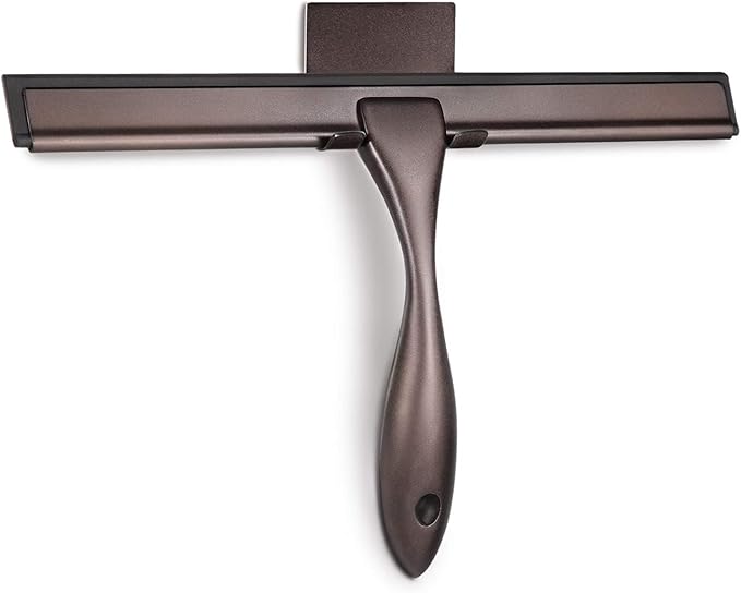 Hiware All-Purpose Shower Squeegee for Shower Doors, Bathroom, Window and Car Glass - Bronze, Stainless Steel, 10 Inches