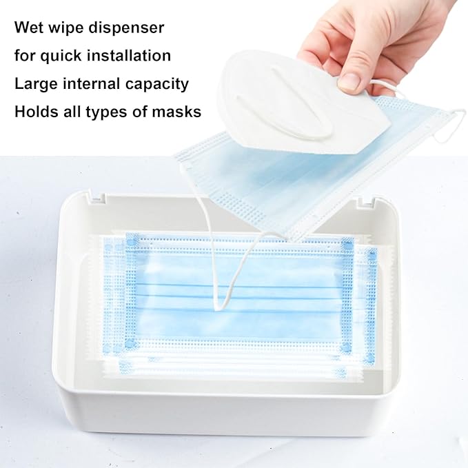 2Pcs Diaper Wipes Dispenser, Refillable Wipe Container, Wipe Container with Sealing Design Lid, Keep Wipes Fresh,Wet Wipes Cases (Black and Black)