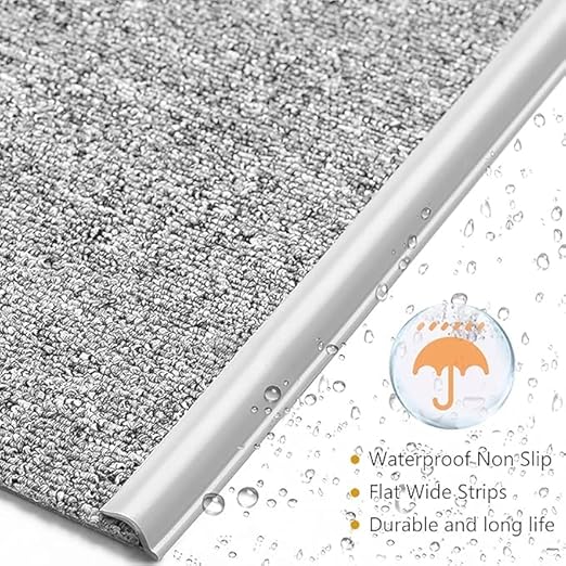 Self Adhesive Carpet Transition Strip with Edge Trim, Designed for Seamless Transitions from Carpet to Tile or Vinyl Floors, Perfect for Doorways.(Brown,24ft)