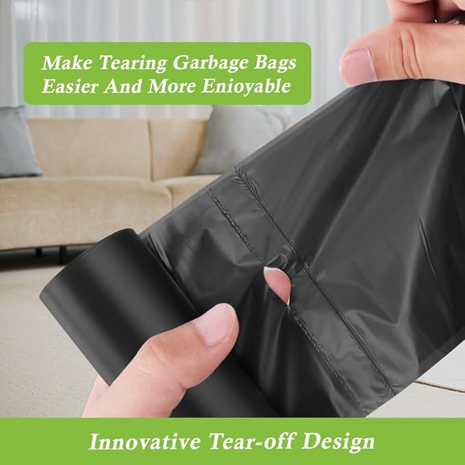 5 Gallon 180 Counts Small Strong Trash Bags Garbage Bags by RayPard, fit 18-20 Liter, 4.5-5,5.3 Gal trash Bin Liners for Home Office Kitchen Bathroom Bedroom, Black
