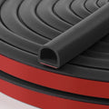 【New Upgrade】 Silicone Door Weather Stripping Door Seal Strip, 19.7 Feet Self-Adhesive D-Shape Door Insulation Strip for Door Frame& Window