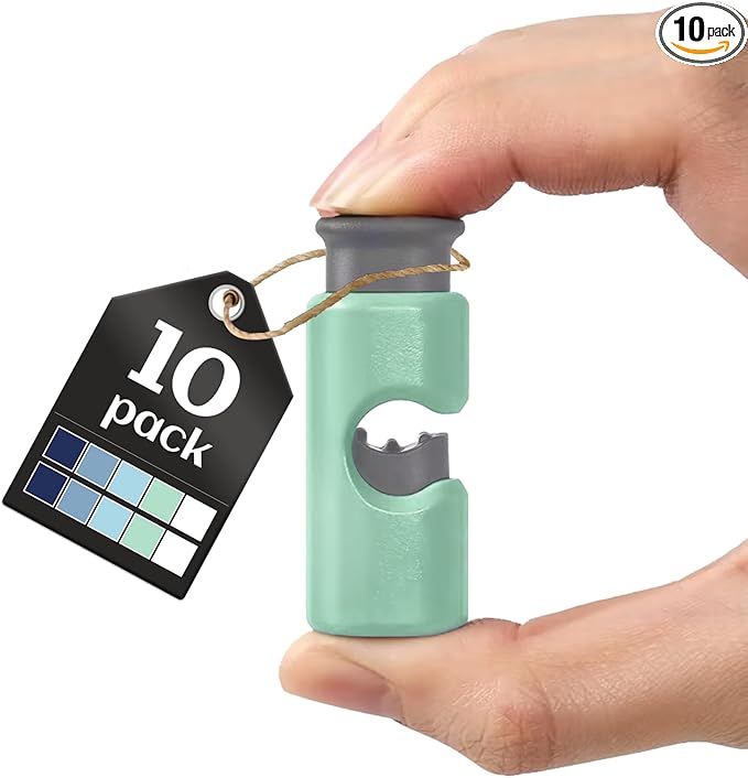 10 Pack Squeeze and Lock Bread Bag Clips, Reusable, Sturdy Plastic, Easy to Use, 5 Colors