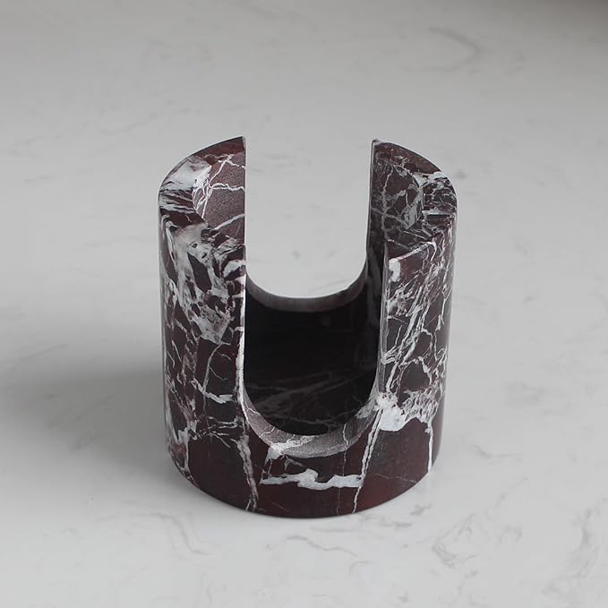 Natural Travertine Sponge Holder for Kitchen Sink, Drying Rack, Compact Sink Caddy Organizer (Rosso Levanto Marble)