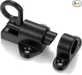 5 Packs Self-Closing Latches，Black Spring Door Lock，Resilient Bolt Latch Aluminum Alloy Safety Automatic Spring Barrel Slide Door Lock with Screws,Used for Gate,Window and Cabinet etc