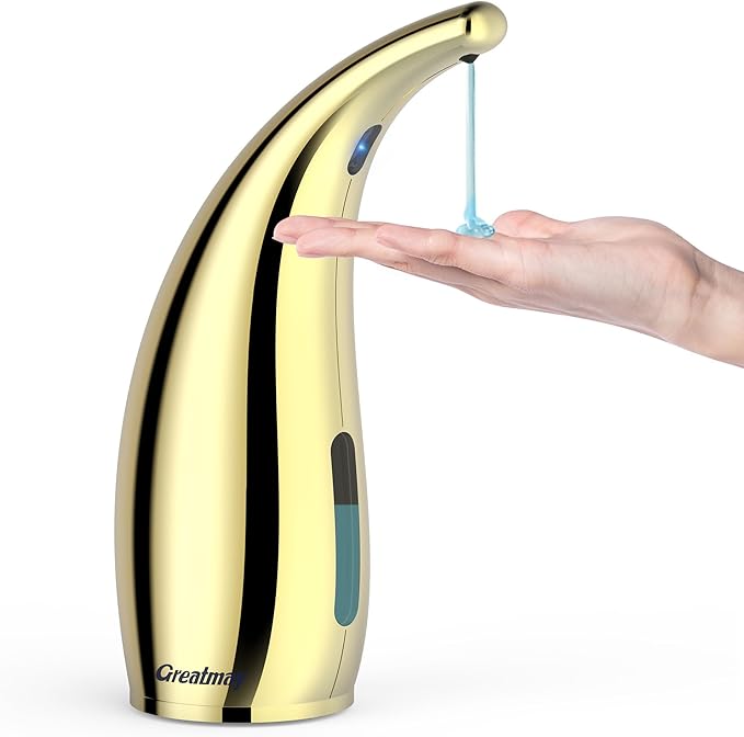 Adjustable Automatic Soap Dispenser Touchless, 4 Adjustable Levels Touchless Sensor Liquid Soap Pump Dispenser，300ml Rechargeable Magnetic Charging Hand Soap Dispenser for Kitchen，Bathroom