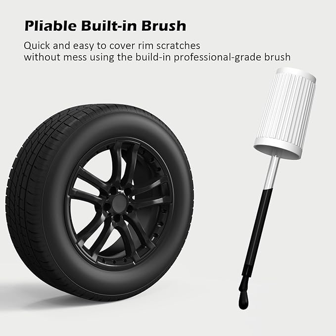 FOLLOWIN Gloss Black Rim Touch Up Paint for Cars, Wheel Rim Paint Repair Kit,Automotive Rim Scratch Repair,Repair Rim Curb Rash 1OZ(30ml)