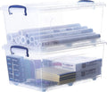 Superio Storage Bins with Lids, Clear Plastic Containers for Organizing, Stackable Totes, BPA Free, Odor Free, Organizer Boxes for Home, and Dorm (2 Pack, 32 Quart)