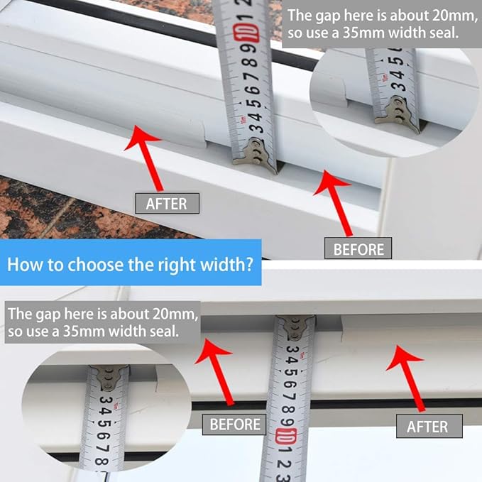 TAROSE Weather Stripping, Silicone Door Seal Strip Door, Window, Transparent 16 Feet Long (Width 45mm)