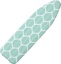 Ironing Board Cover and Pad, Standard Size 15 x 54, Thick Padding with Elasticized Edges, Heat Reflective with Hook and Loop Fasteners, 3 Layers Iron Board Cover (Green Leaf)