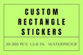 Custom Rectangle Stickers for Business Logo, Custom Rectangle Labels for Candle Jar Coffee, 30-300 pcs, Waterproof Glossy Vinyl Stickers, Upload Your Design (1x3 in)