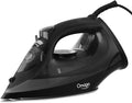 Steam Iron for Clothes, 1500W Iron with Rapid Heating, Non-Stick Ceramic Soleplate, Burst of Steam, Self-Cleaning, Auto-Off, Anti-Drip, 11.84oz Water Tank Ironing Clothes for Home, Black