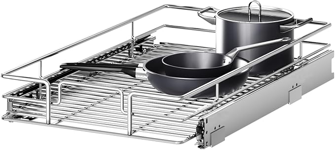 Pull Out Cabinet Organizer 10½" W x 21½" D, Heavy Duty Cabinet Pull Out Shelves, Slide Out Drawers Organization for Kitchen Cabinets Bathroom