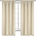 BGment Beige Blackout Curtains 63 Inches Length for Bedroom - Thermal Insulated Drapes Room Darkening with Rod Pocket for Living Room, 42 x 63 Inch, 2 Panels