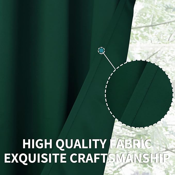 BGment Emerald Green Blackout Curtains 84 Inches Length for Living Room - Thermal Insulated Room Darkening Window Drapes with Rod Pocket Christmas Decor for Bedroom, 52 x 84 Inch, 2 Panels