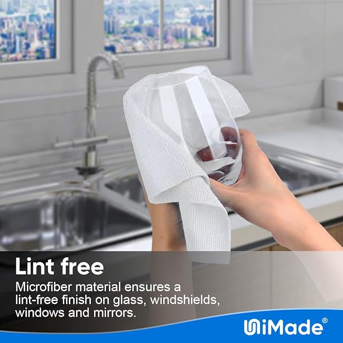 Shop Towels Rags, 150 Pack Reusable Shop Rags Bulk Microfiber Cleaning Cloth Lint Free Cleaning Towels for Car Kitchen Automotive Bar Mechanic Restaurant Garage, 11.5"x 11.5", White