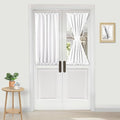 DWCN French Door Curtains – Rod Pocket Thermal Curtain for Doors with Glass Window, Kitchen and Patio Doors for Privacy, 25 X 40 Inches Long, 1 Curtain Panel with Tieback, Pure White