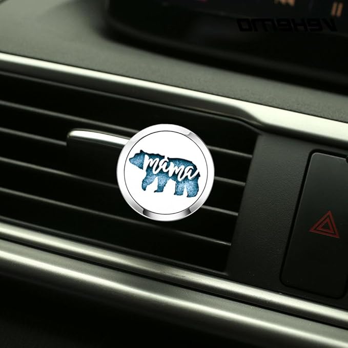 30mm Mama Bear Car Diffuser Vent Clip Essential Oil Aromatherapy Air Freshener Vent Clips Car Accessories for Women