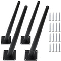 4PCS 16 Inch Matte Black Tapered Angled Legs for Furniture, Metal Mid Century Mordern Feet, Heavy Duty Slanted Stand Legs Kit for Couch, Coffee Table, Desk, Dresser, Sofa, Chair