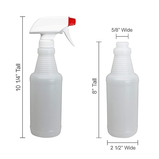 Pinnacle Mercantile Plastic Spray Bottles Leak Proof Technology Empty 16 oz Value Pack of 12 Made In USA