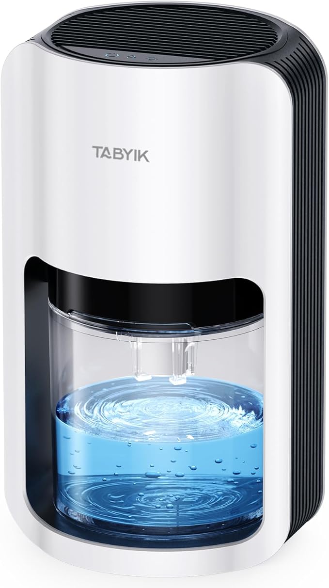 TABYIK Dehumidifiers for Home, 42oz Dehumidifier for Bathroom, Dehumidifiers for Room with Auto Shut Off, Auto Defrost Quiet Dehumidifier for Bedroom Wardrobe Closet Trailer RV