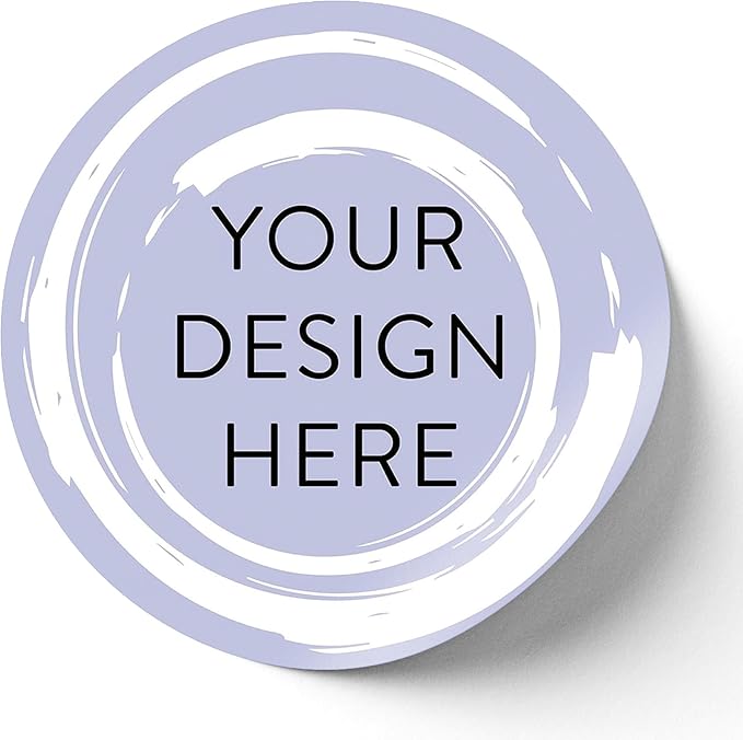 100 Custom Vinyl Stickers - Upload Your own Image, Text, Design, Logo - Personalized Logo Labels for Handmade, Packaging, Bottle, Jars, Candle, Brand Stickers (Lavender Swirls, 6x6)