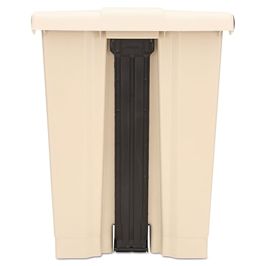 Rubbermaid Commercial Products Step-On Lid Trash Can, 18-Gallon, Beige, Hands-Free Sanitary Use Garbage Can for Medical Waste in Hospitals/Lab/Emergency/Patient Rooms