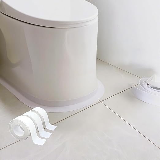 1.5" White Caulk Tape with Self Adhesive, Caulk Strip Waterproof for Bathroom,Toilet, Bathtub,Shower,Caulking Tape for Kitchen and Wall Toilet Sealer Around Base 10.5 Ft x 3 Rolls