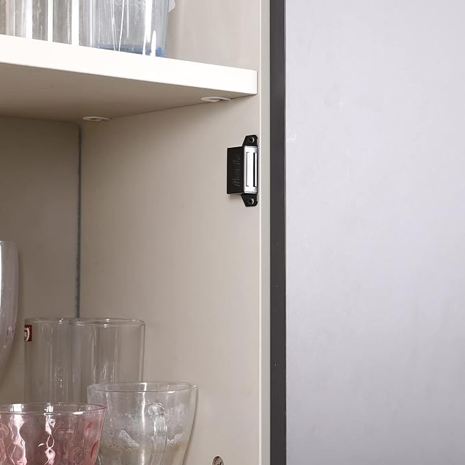 Mousike Cabinet Magnets 30lb Black Door Magnets with Strong Magnetic for Kitchen Cupboard Wardrobe Closet Cabinet Door Drawer Latch 6 Pack