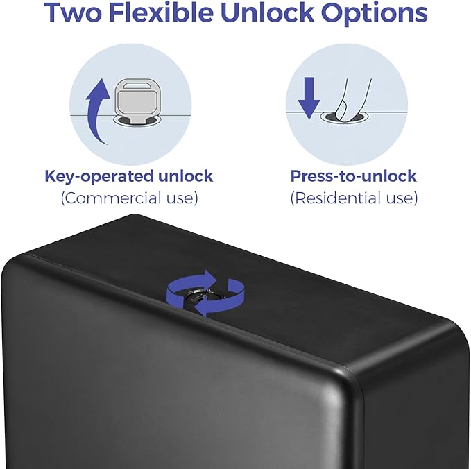 2-Pack Multifold Paper Towel Dispenser Wall Mount (Black) – Large Capacity C-Fold, Trifold, and Folded Commercial Hand Towel Holder for Bathroom & Restroom – Adhesive or Screw Mounted