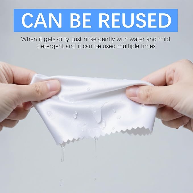 120 Pack Microfiber Cleaning Cloth for Glasses (5.5"x5.5"), Sublimation Eye Glasses Clean Cloths White Microfiber Lens Cleaner Cloths for Eyeglasses, Lenses, Silverware, Camera, Phones and Laptops