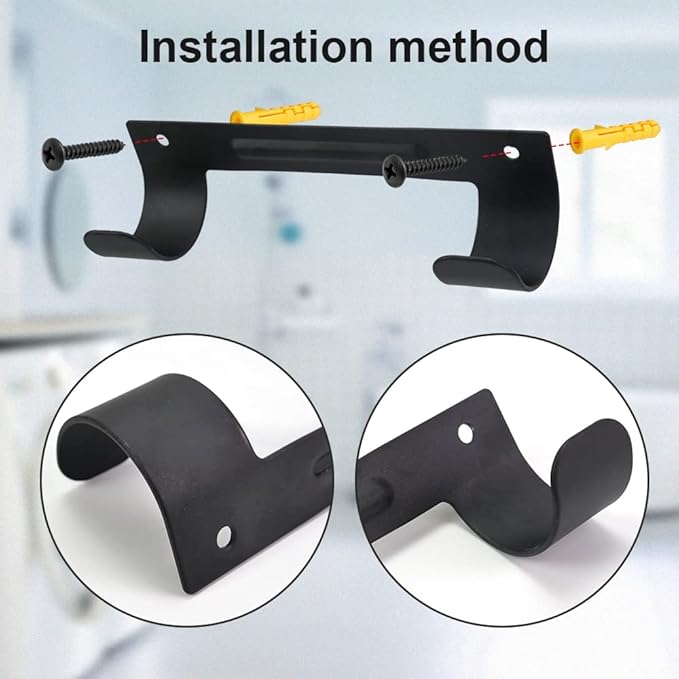 Ironing Board Hanger Wall Mount Ironing Board Holder Organizer Wall Rack for Laundry Rooms Storage Rack Hanging Shelf Hanger (Black)