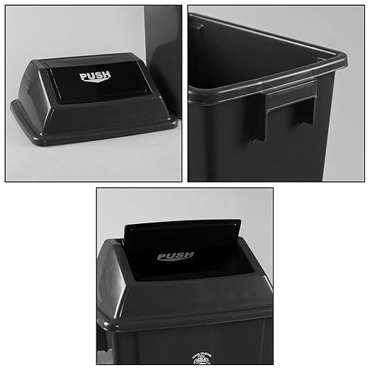 4-Pack 13 Gallon Plastic Swing Top Kitchen Trash Can, Garbage Bin with Lid