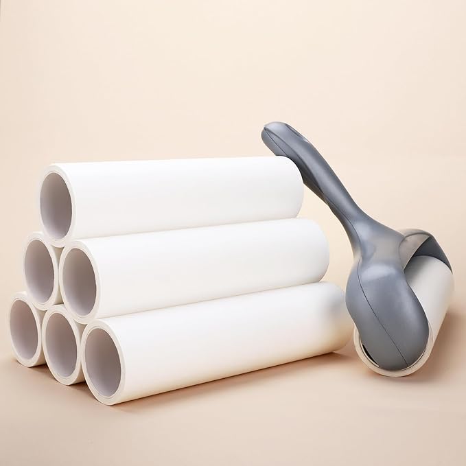 8 inch Large Surface Lint Roller Refills for Scotch-Brite 50% Stickier 8" Wide Lint Roller Replacement Refills for Pet Hair Extra Sticky 60 Sheets per Refill Pack of 6 Total 360 Sheets
