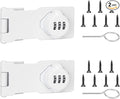 Keyless Cabinet Lock with Combination Code - 3-Digit Password Hasp Latch Lock for Drawers, Bifold Closet Door and Double Sided Door (White, 4.5 Inch, 2 Pack)