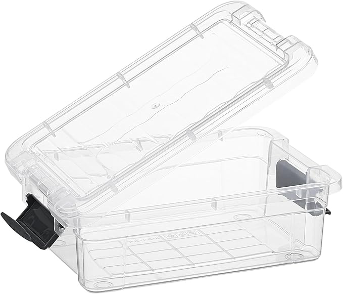 Superio Clear Storage Boxes with Lids, 1.27 Quart Plastic Container Bins for Organizing, Stackable Crates, BPA Free, Non Toxic, Odor Free, Organizers for Home, Office and Dorm, 2 Pack