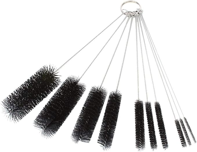 Long Straw Brush, Nylon Pipe Tube Cleaner 8.2-ihch 10 Different Diameters Set of 10