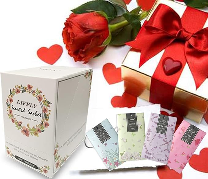 14 PCS Eucalyptus Peppermint Scented Sachets for Drawers and Closets Long-Lasting Gift Box