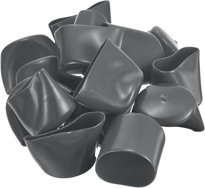 uxcell 20pcs Rubber End Caps 45mm ID Vinyl Round Tube Bolt Cap Cover Thread Protectors Dark Grey