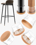 24-Pack Silicone Chair Leg Floor Protectors for Hardwood Floors -Felt Furniture Pads, Rubber Chair Leg Covers/Caps - No Noise & Scratch-Proof - Round Large (Fits 1 5/16"-1 7/16" / 32-36mm), Clear