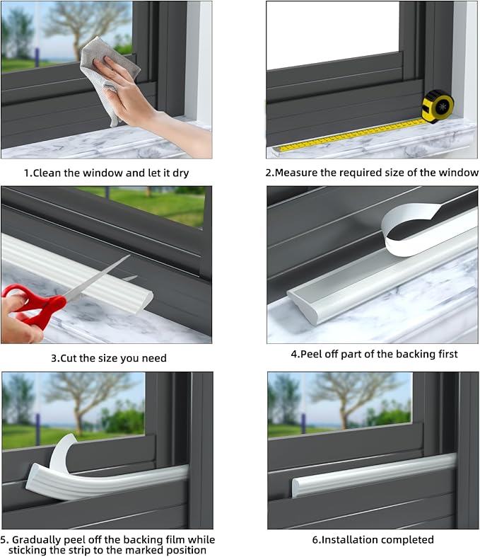 16.4 Ft Weather Stripping Seal Strip for Doors/Windows,Soundproofing Window Insulation Draft Stopper for Winter, Selfadhesive Foam Weather Strip for Door Frame,Door Gap Filler Noise Blocker(White)