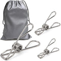 40 Pack Clothes Pins Heavy Duty, Metal Clothespins Assorted Size Include Extra Large, 304 Stainless Steel Clothes Pins with Waterproof Bag, 2.4/2.6/3.4 Inch Laundry Clips Outdoor