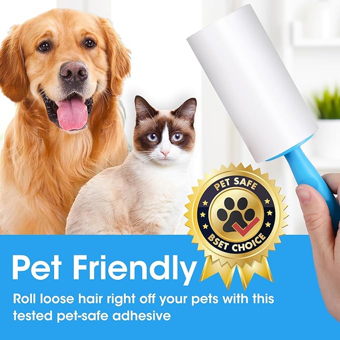 AZEN Lint Roller, Lint Rollers for Pet Hair Extra Sticky, 1200 Sheets Lint Roller with 6 Upgraded Handles, 12 Roller Portable Lint Remover for Clothes, Pet Hair Remover, Lint Rollers for Clothes