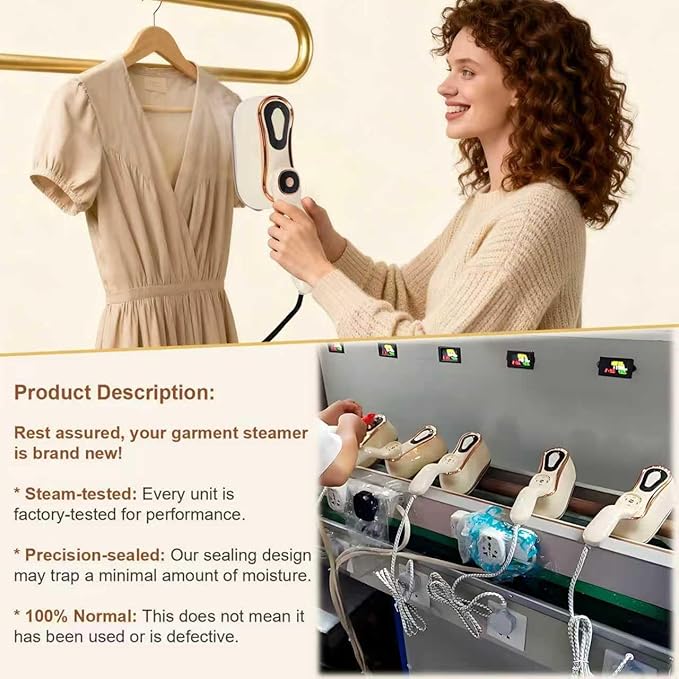 Portable Steam Iron for Clothes for Travel & Home, Handheld Garment Steamer & Iron 2 in 1 Wrinkle Remover, Travel Size with 4 Modes, LCD, Ceramic Soleplate,218mL,15-Second Heat, 110V-120V